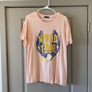 Pink distressed World Tour tee